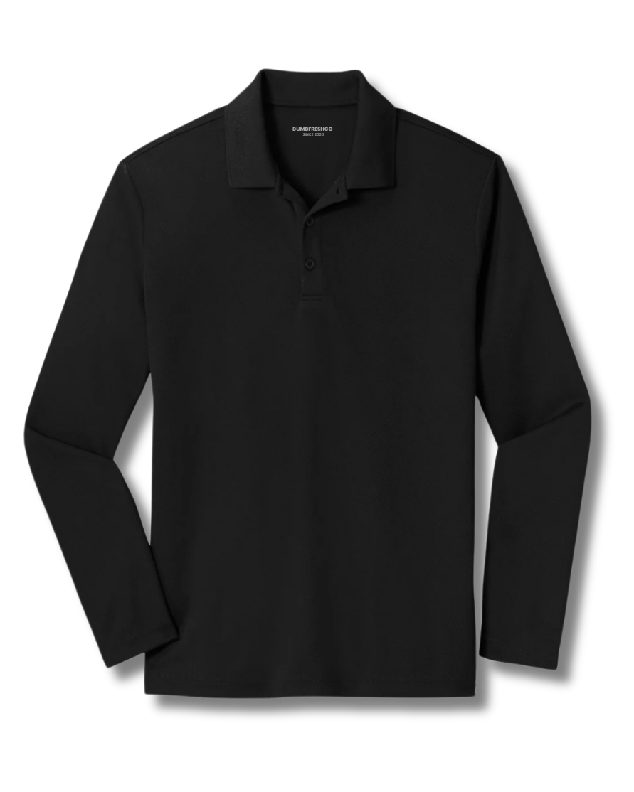 Performance Long Sleeve Polo Shirt - DUMBFRESHCO