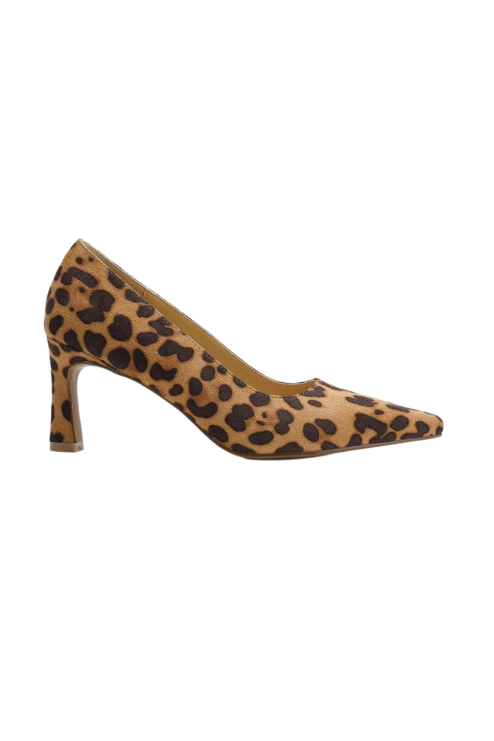 Faux Suede Leopard Point Toe Pumps - DUMBFRESHCO