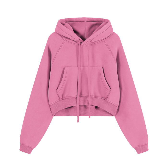 Washed Cropped Hoodie - DUMBFRESHCO