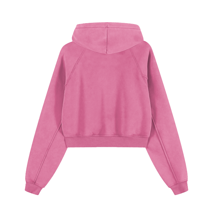 Washed Cropped Hoodie - DUMBFRESHCO