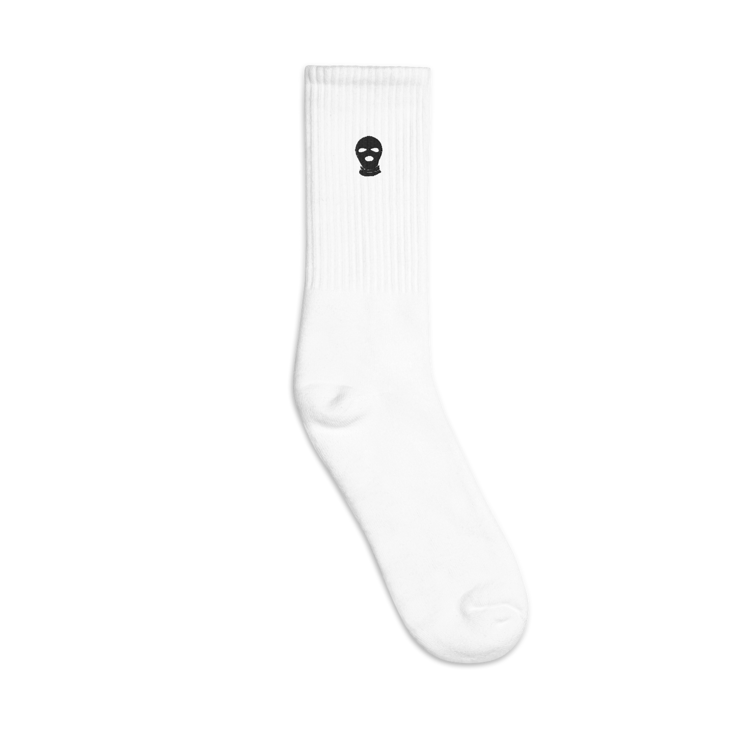 Black Ski Mask Embroidered socks - DUMBFRESHCO