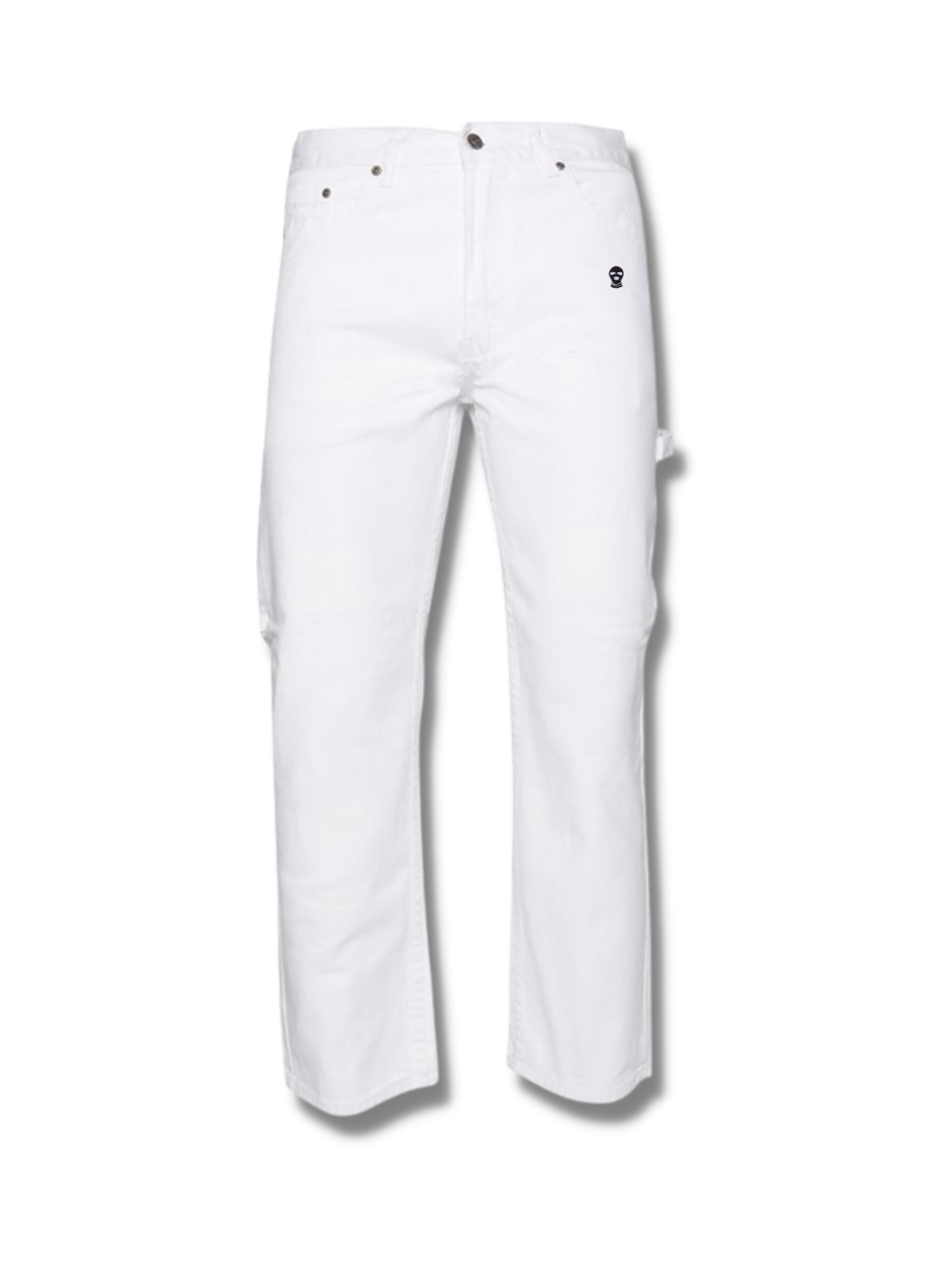 Ski Mask White Carpenter Pants - DUMBFRESHCO