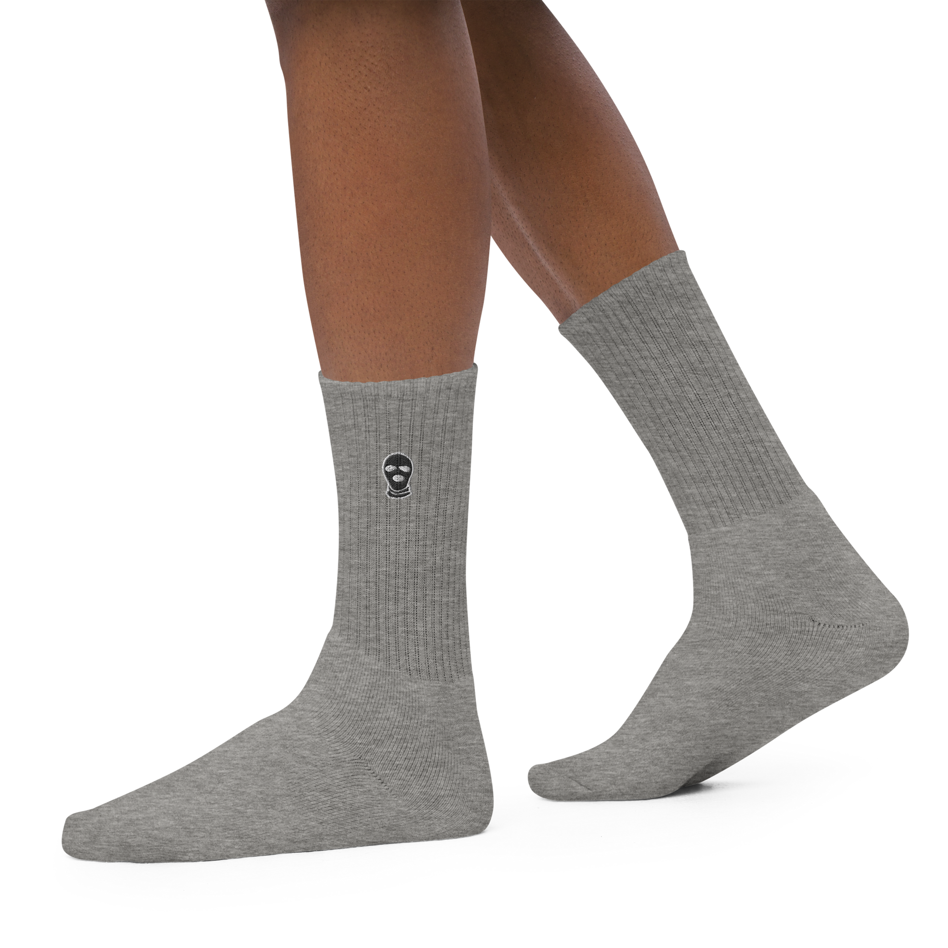 Classic Ski Mask Embroidered socks - DUMBFRESHCO