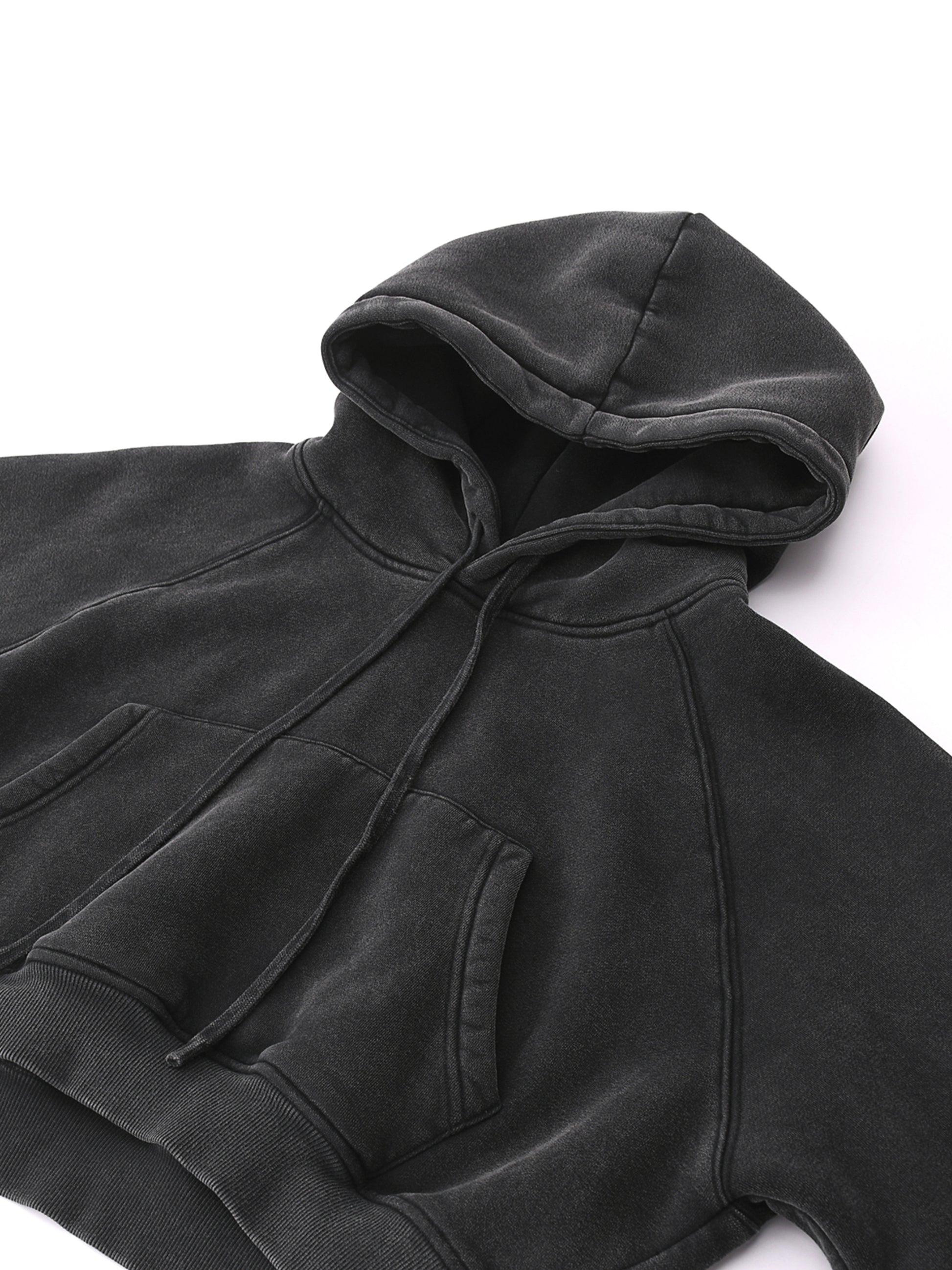 Washed Cropped Hoodie - DUMBFRESHCO